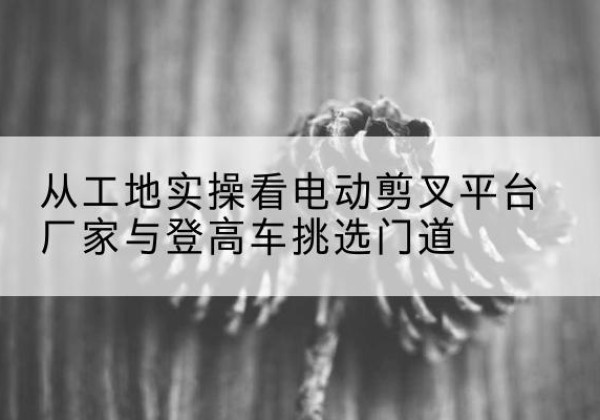 临洮电动剪叉升降平台厂家-从工地实操看电动剪叉平台厂家与登高车挑选门道